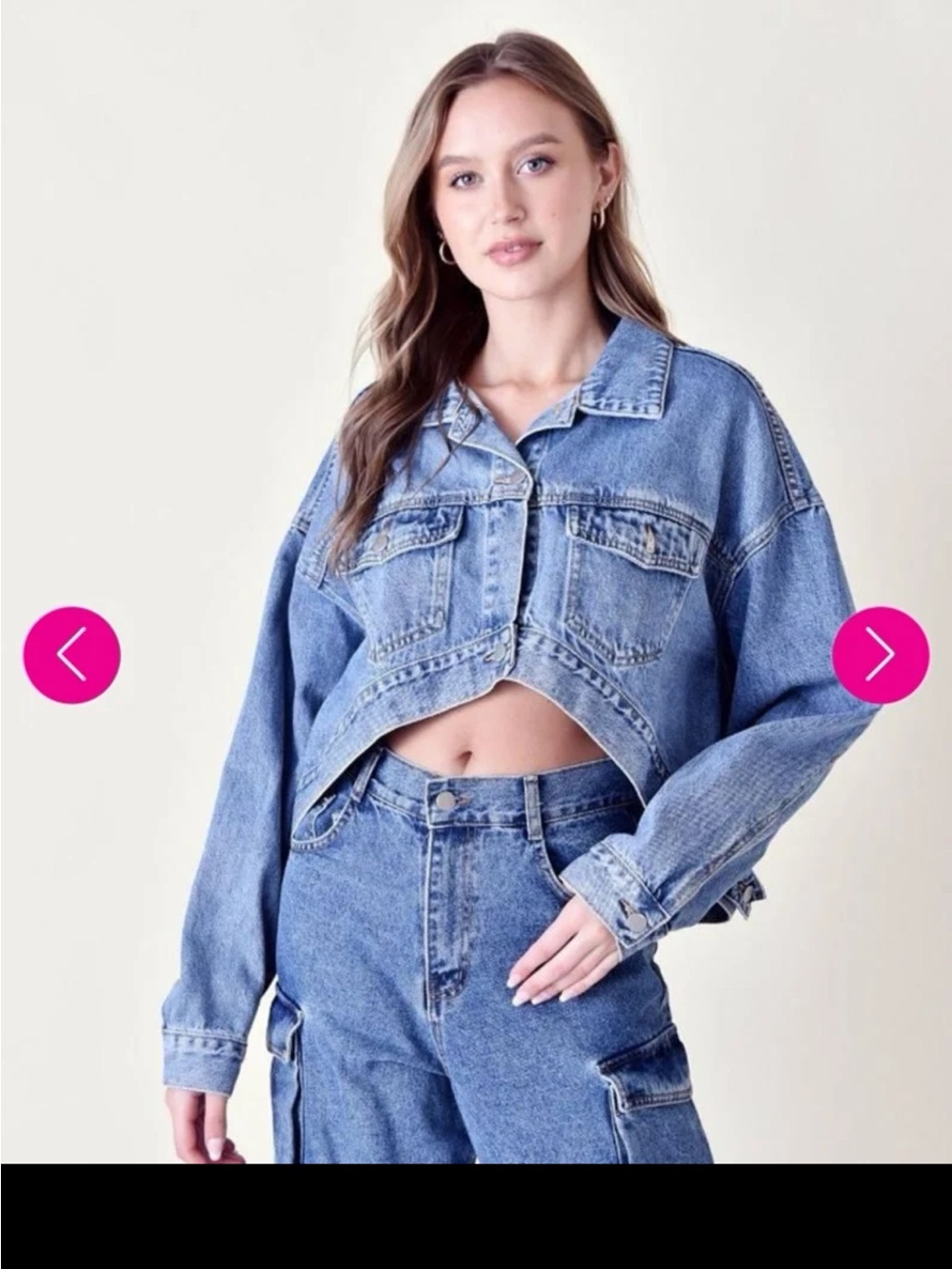 NWT Fore Lana High-Low Denim Jacket – Modern Minimalist Chic size Medium - Picture 11 of 12